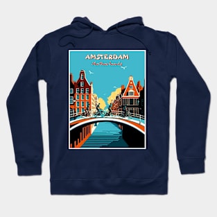 Amsterdam Netherlands Tourism Bicycle Riding Advertising Print Hoodie